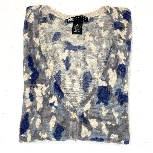 Vintage Carole Little Lambs Wool Cardigan Sweater Women's S Blue Gray Retro Y2K - Picture 11 of 11